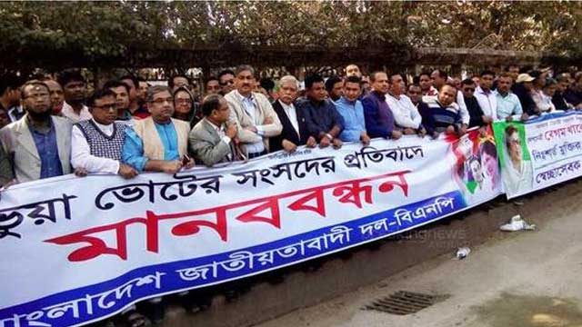 JS Session: BNP forms human chain in city