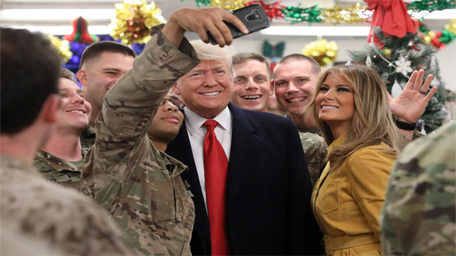 In a first, Trump makes surprise visit to US troops in Iraq