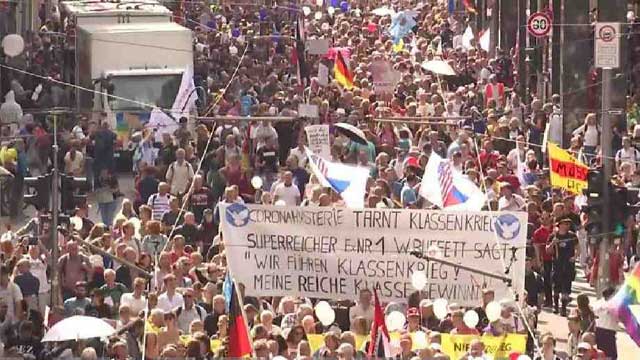 300 arrested from ‘anti-corona’ demo in Germany