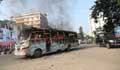 Helper dies as bus set on fire in Dhaka’s Demra
