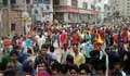 RMG workers demonstrate for dues in Gazipur