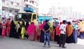 Unpaid RMG workers demonstrate in Dhaka again