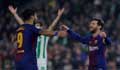 Messi, Suarez score twice as Barcelona extends league lead