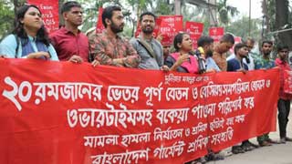 Garment workers demand wage, festival allowance by Ramadan 20