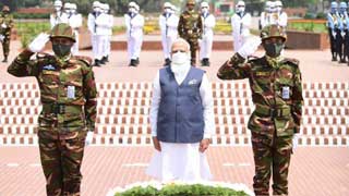Modi sets off Bangladesh visit with paying tributes at National Martyrs' Memorial