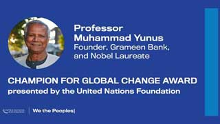 Nobel laurite Prof Yunus receives ‘Champion of Global Change Award’
