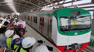 Metro rail’s test run from Uttara to Agargaon