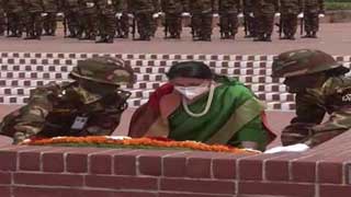 Nepalese President pays homage to Liberation War martyrs