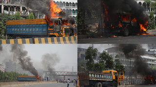 Hefajat hartal: highways blocked, buses torched