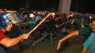 Police charge batons on rally protesting fuel price hike at Shahbagh