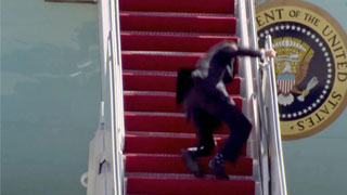 President Biden slips three times in Air Force One fall