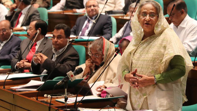Govt has nothing to do with Jamaat ban, Hasina tells JS