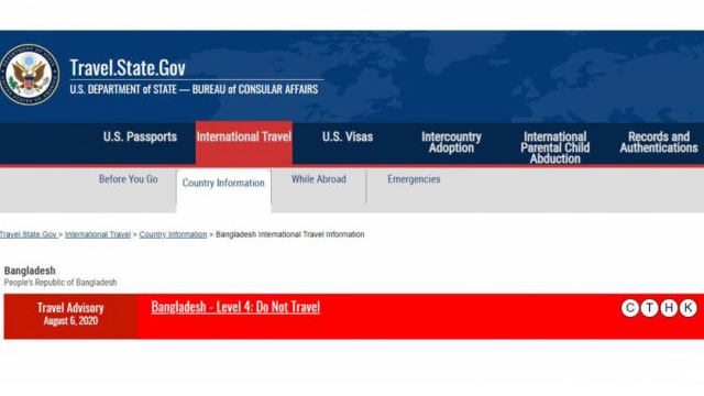 Do not travel to Bangladesh due to Covid-19: US travel advisory