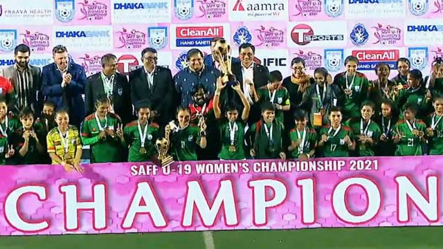 Bangladesh girls rewrite history beating India in SAFF U-19 to clinch title