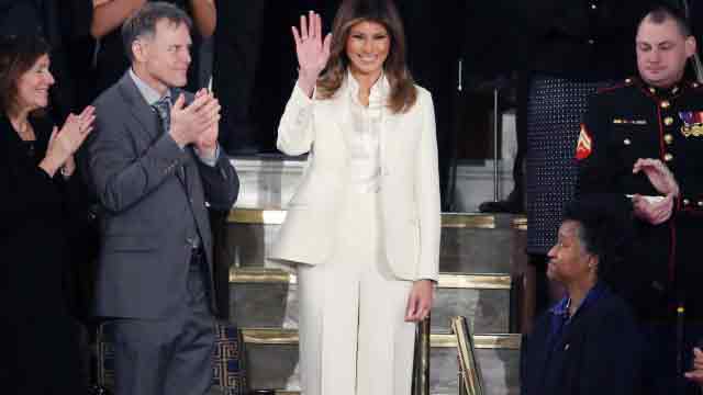 Melania joins separately at State of the Union