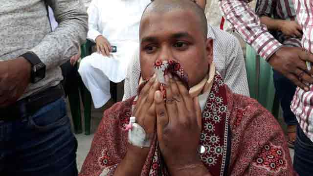Injured survivor Mehedi attends janaza of loved ones