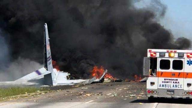 US military plane crashes with 9 aboard