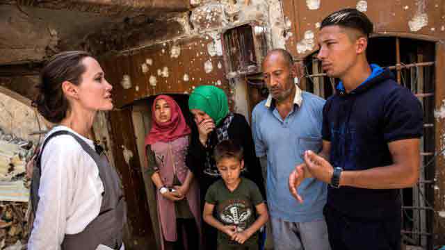 Jolie as UNHCR envoy visits war-ravaged Mosul