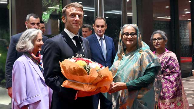 French president Macron in Dhaka