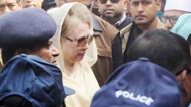 Khaleda Zia shown arrested in Comilla arson case