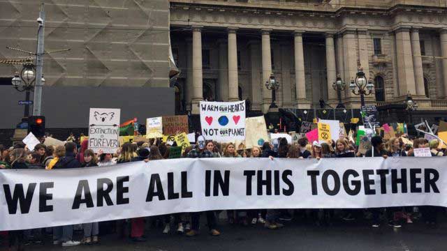 School students walk out in global climate strike