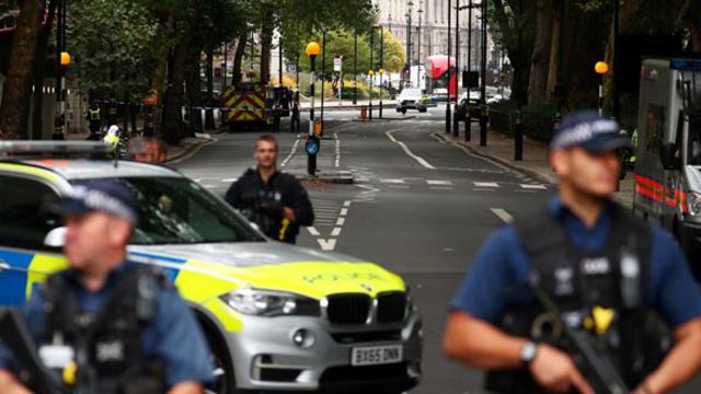 Pedestrians injured as car crashes outside UK Parliament