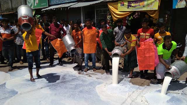 Dairy farmers stage demo in Pabna