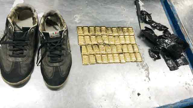 Gold recovered from airline cleaner’s shoes