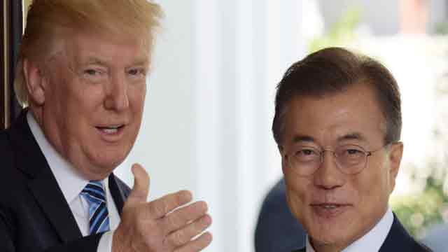 Trump speaks with Moon Jae-in