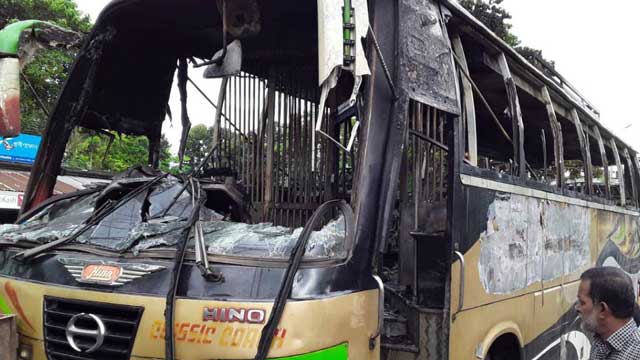 Bus torched over death rumour in road accident