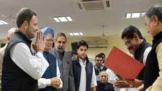 Rahul files nomination to succeed Sonia Gandhi as Congress president