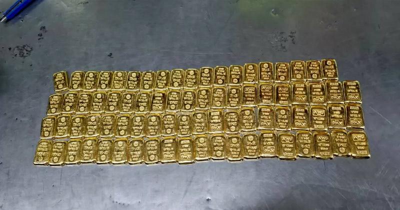9.34kg gold seized from shoes of two airline employees at Dhaka airport