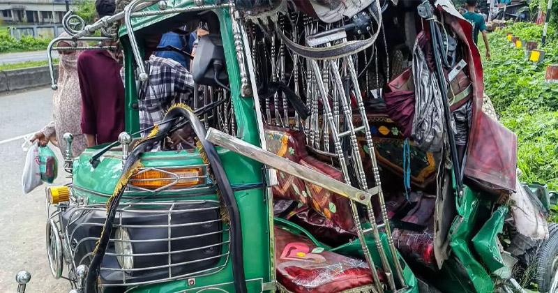 Two killed, 8 injured as bus hits vehicles in Mymensingh